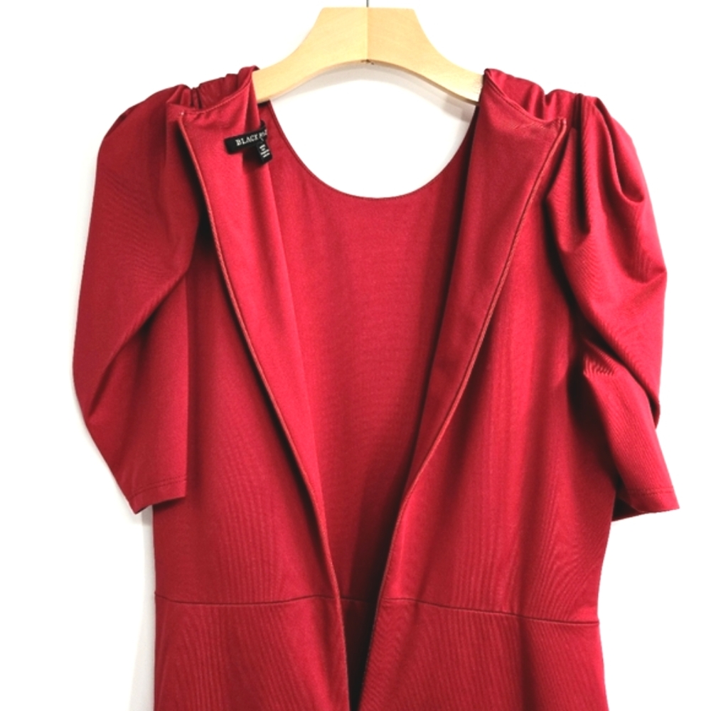 Black Halo Alexa Ruched Sheath Dress with‎ 3/4 Puff Sleeves - Picture 13 of 16